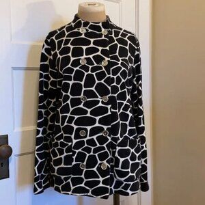 COPY - Black and white giraffe print jacket QVC